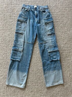 ALICE + OLIVIA Cay Baggy Denim Cargo Pants